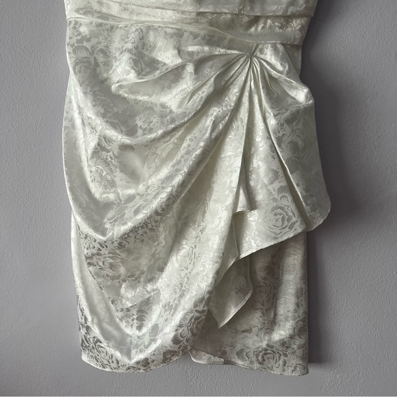 RONNY KOBO June Draped Cocktail Satin Floral Jacquard Mini Dress - Picture 5 of 12